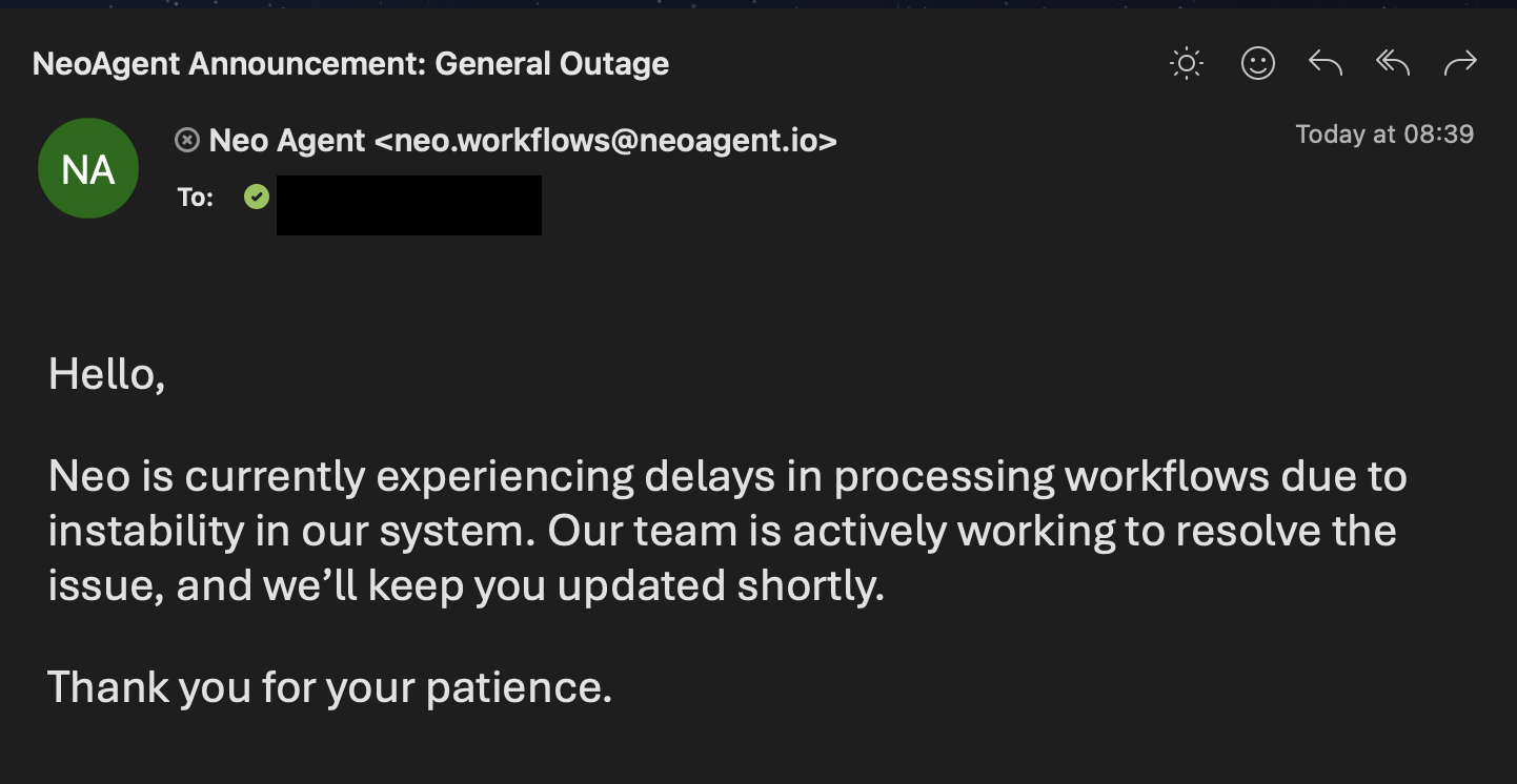 Announcements in Email