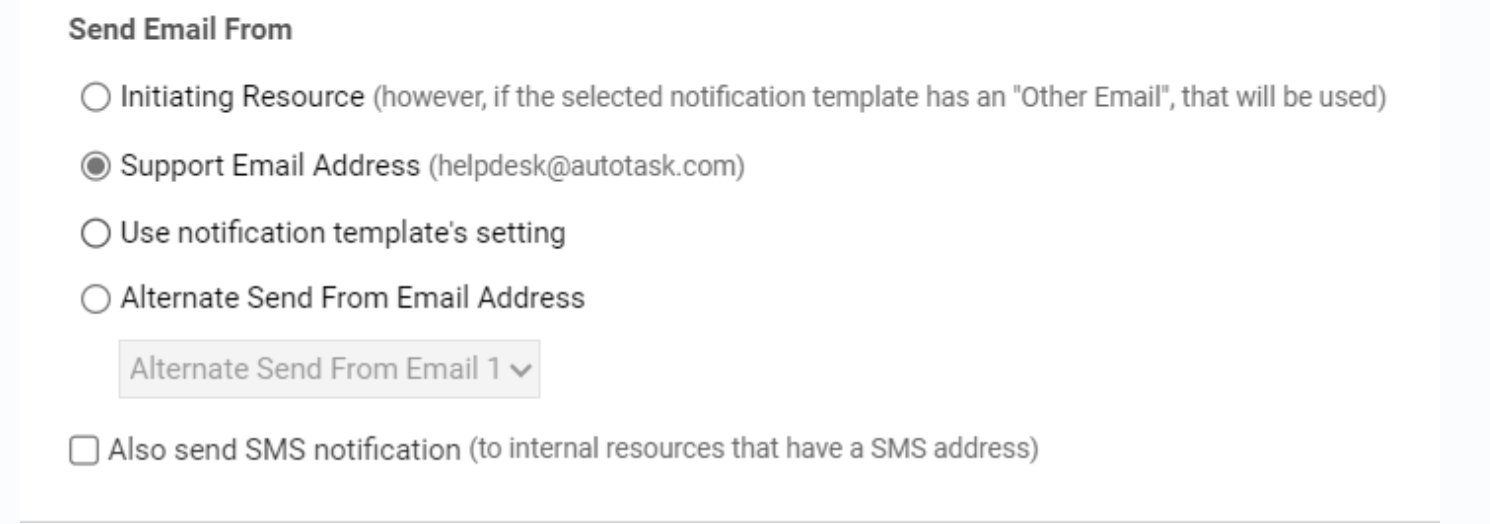 Autotask Workflow Notification Sender