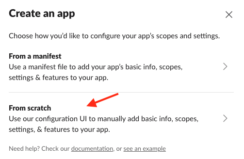 Create from scratch option