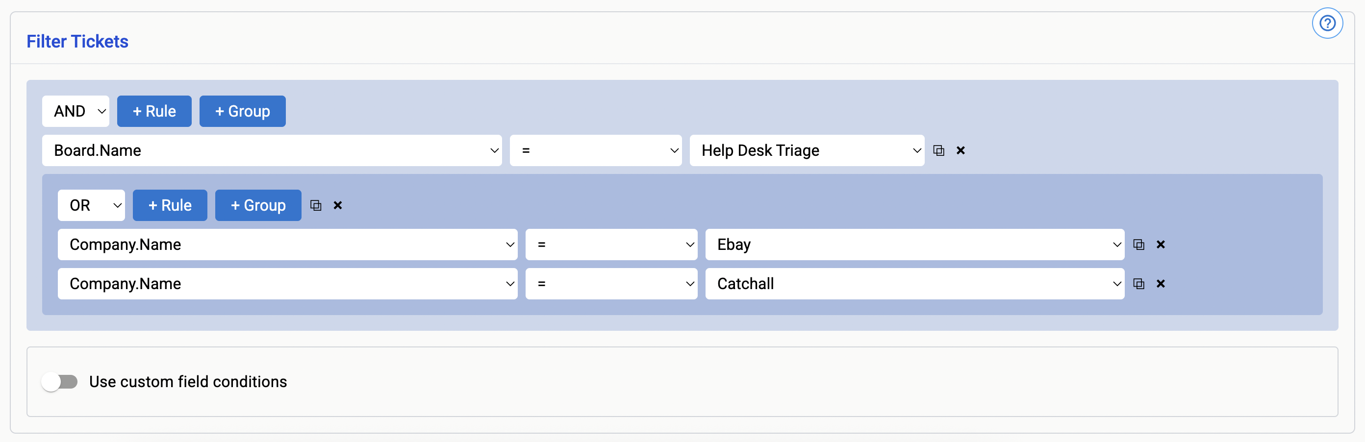 Filter Tickets UI