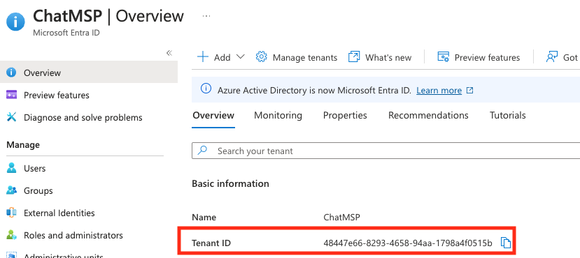 Tenant ID