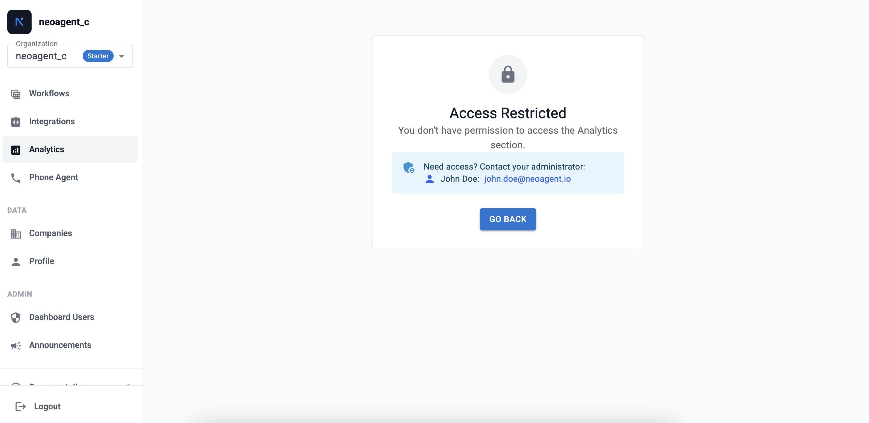 Tab Restricted Access