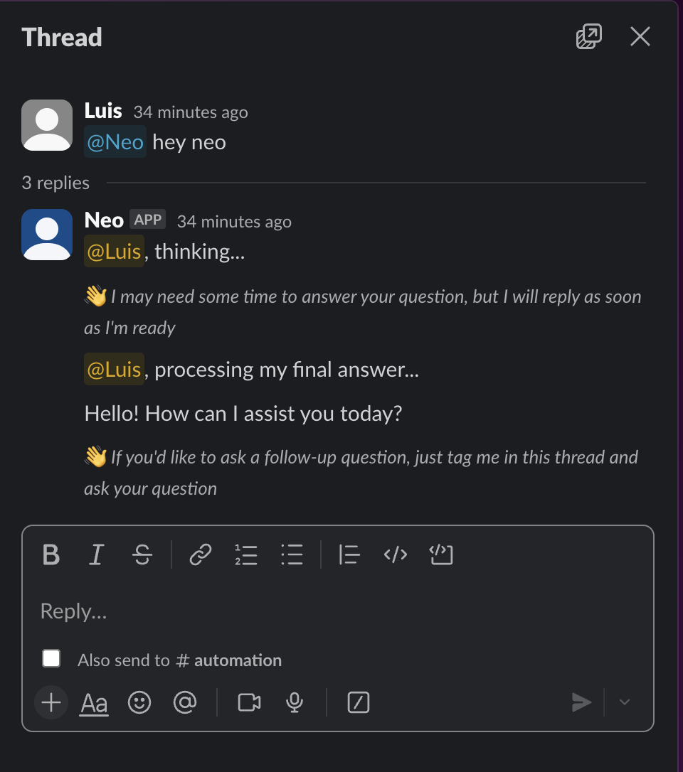Testing Neo Agent