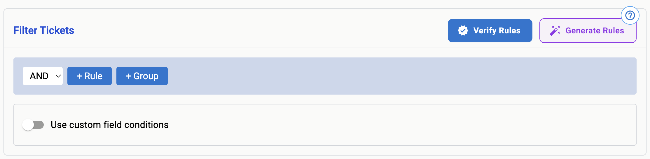 Verify Rules and Generate Rules buttons